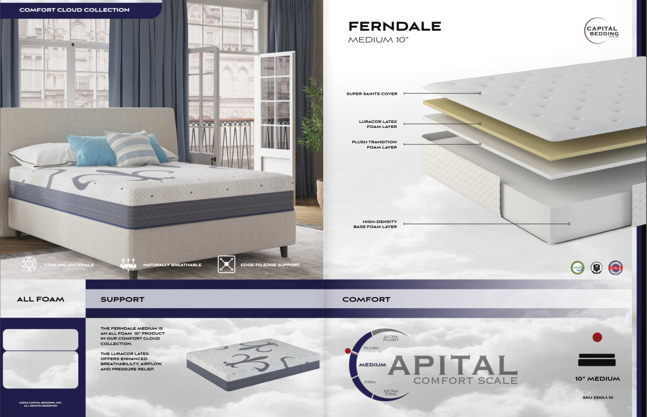 Capital Ferndale All Foam Medium Bed in a Box